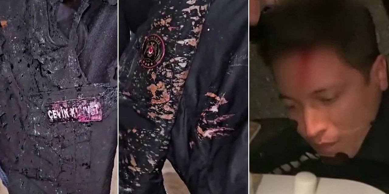 Göstericiler Polise asit, tornavida ve balta ile saldırdılar!