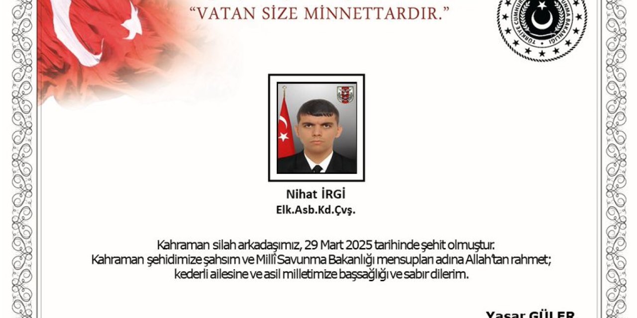 MSB: TCG Kemalreis Gemisinde 1 Asker Şehit Oldu