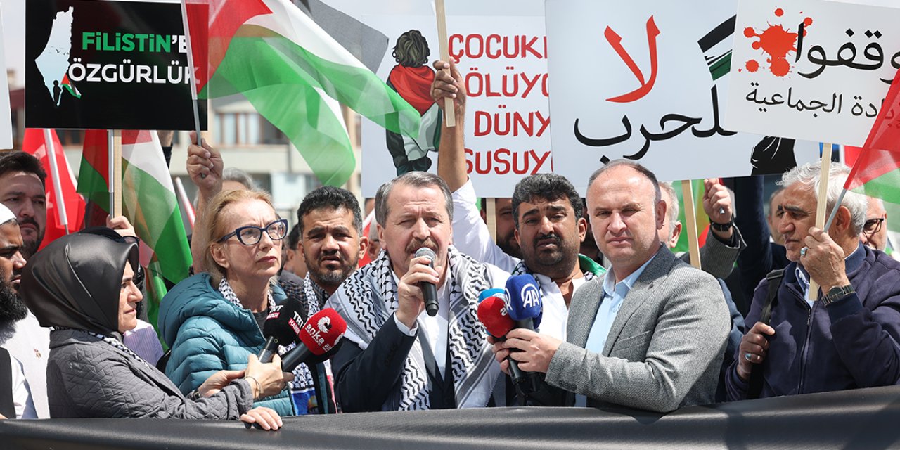 Ali Yalçın, Gazze Eyleminde Konuştu: Çocukların artık ağlayacak güçleri bile yok