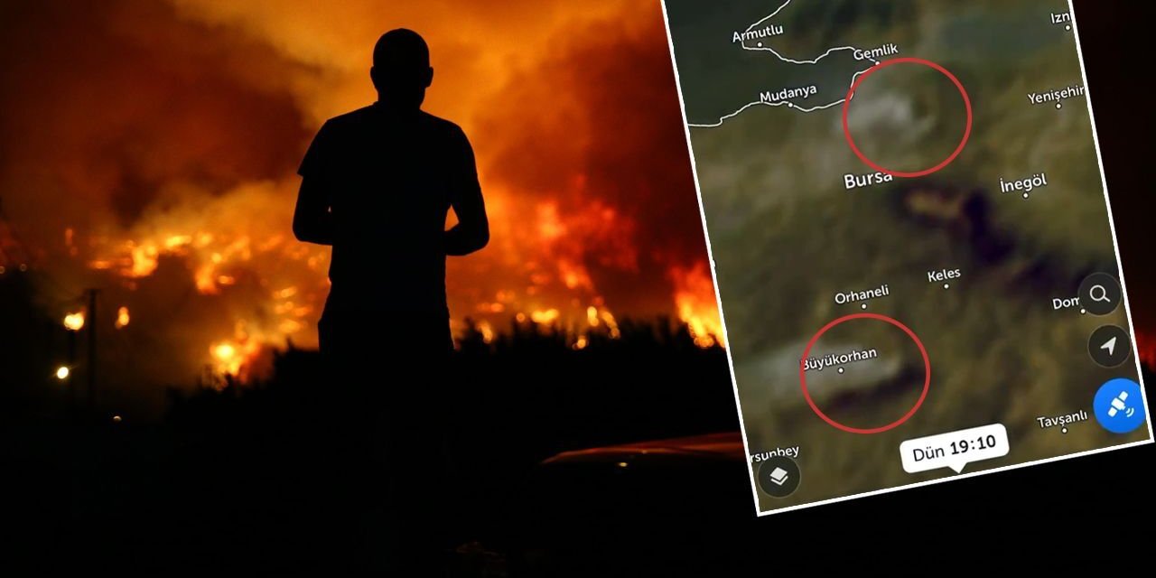 Bursa yangınında uydu detayı! Sosyal medya Gürsu ve Kestel'i konuşuyor