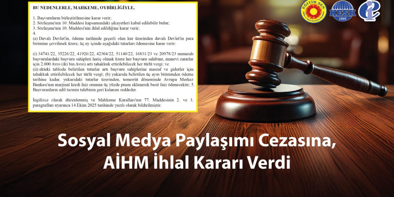Öğretmenin Sosyal Medya Paylaşımına Verilen Ceza AİHM’den Döndü