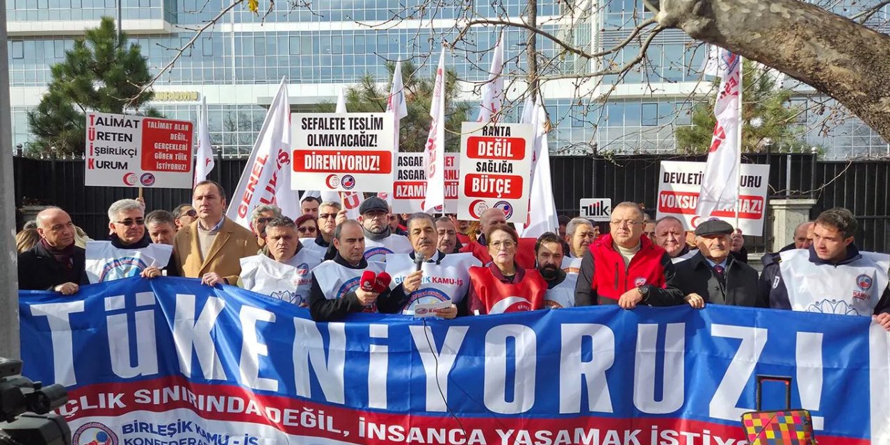 TÜİK önünde sert protesto: “Yılın kaybedeni emekçiler”