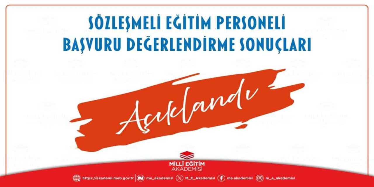 Millî Eğitim Akademisi Sözleşmeli Eğitim Personeli Sonuçları Açıklandı