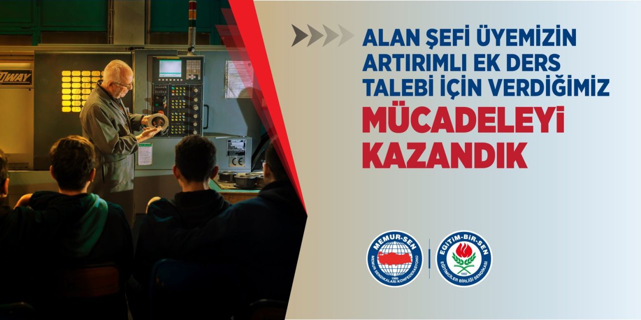 Alan şefi öğretmene artırımlı ek ders kararı: Mahkemeden emsal hüküm