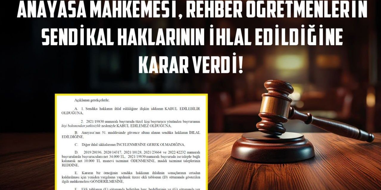 Rehber öğretmenlere nöbet tartışmasında kritik karar: AYM ihlal buldu