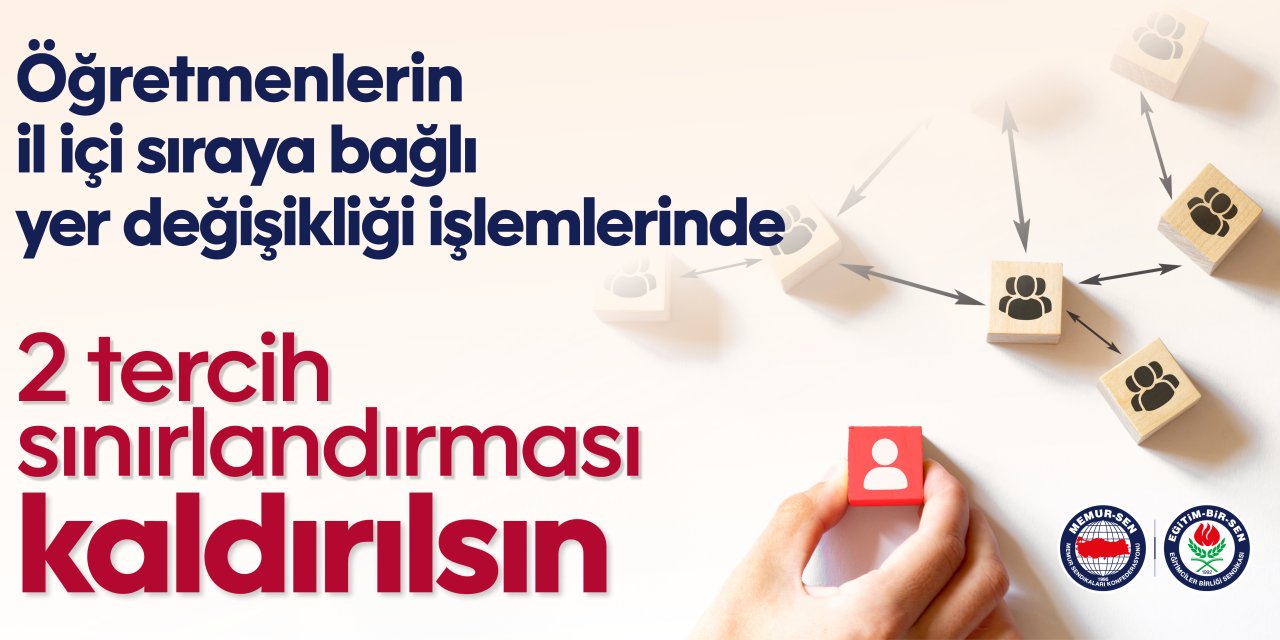 Eğitim-Bir-Sen, il içi sıraya bağlı yer değişikliği için MEB’e başvurdu