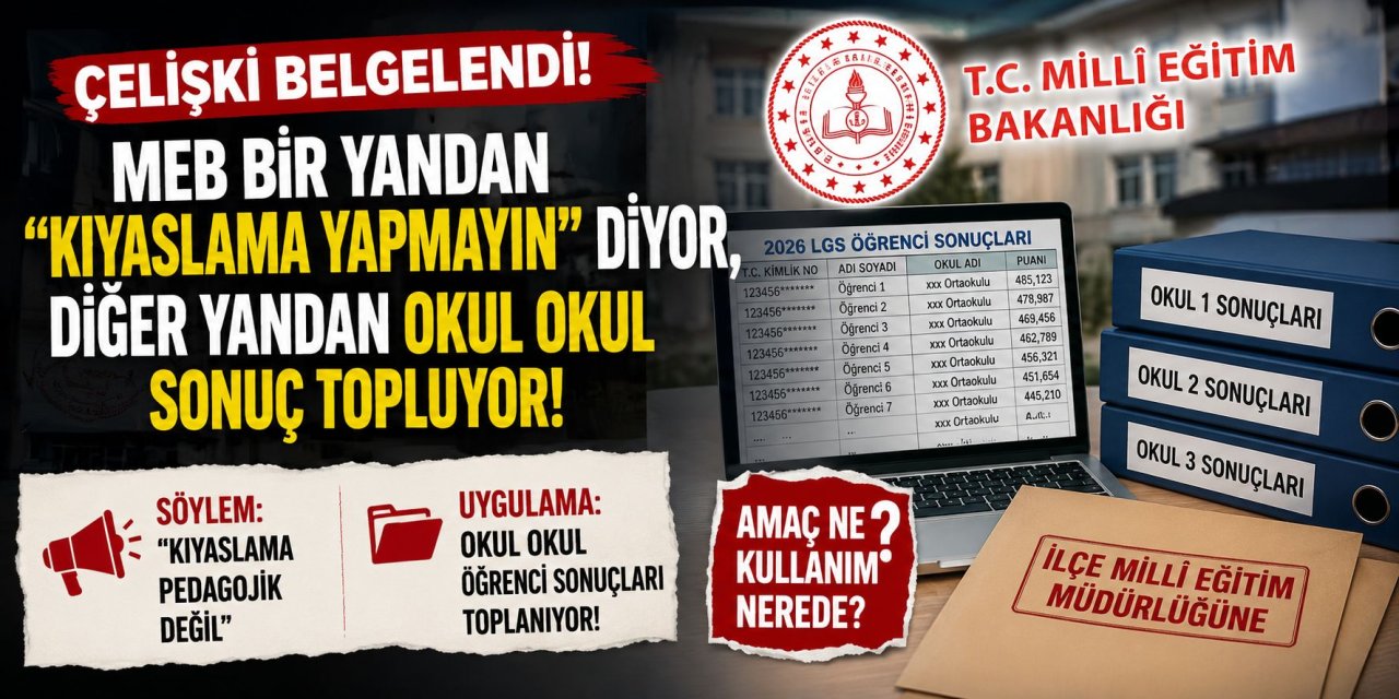 Çelişki Belgelendi! MEB Bir Yandan "Kıyaslama Yapmayın" Diyor, Diğer Yandan Okul Okul Sonuç Topluyor