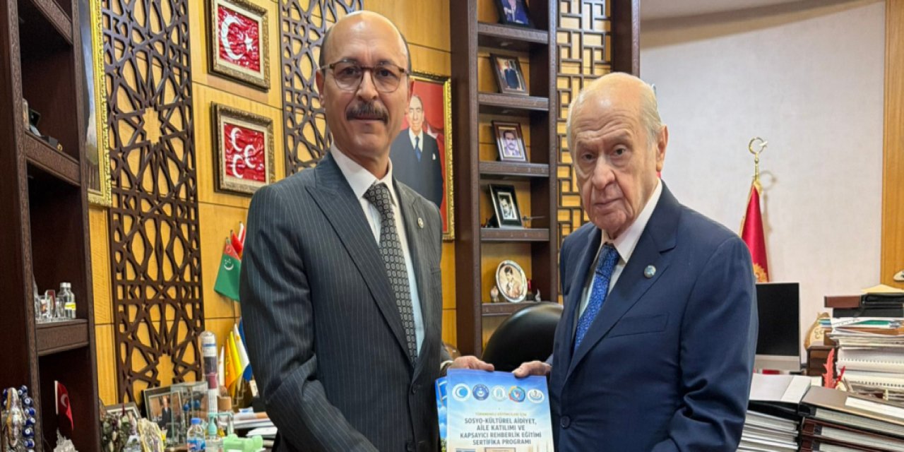 Talip Geylan, Devlet Bahçeli’yi ziyaret etti: Türkmeneli’ndeki eğitim çalışmaları görüşüldü