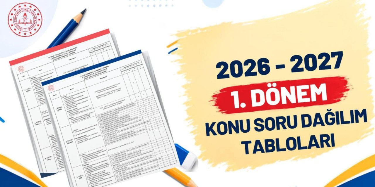 2026-2027 1. Dönem Ortak Sınavların Konu Dağılımı Yayımlandı: Zümreler Senaryo Seçecek