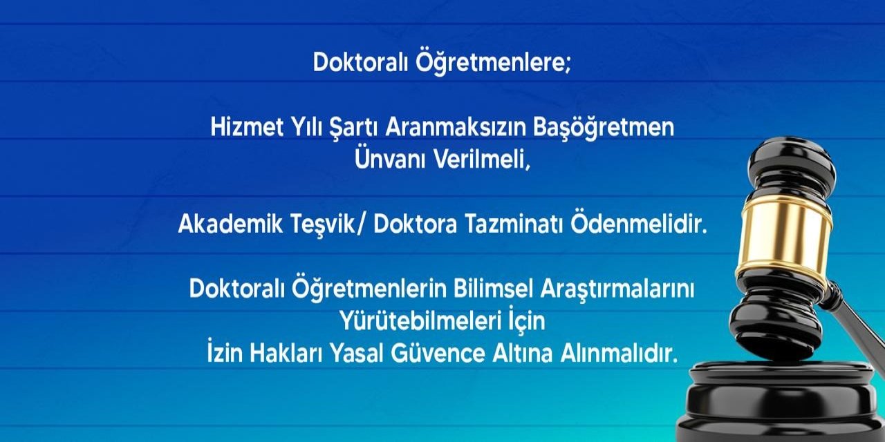 Doktora Yapan Öğretmenlere Yeni Hak Talebi! Türk Eğitim-Sen MEB’e Dosyayı Sundu