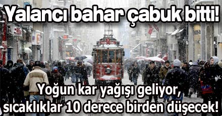 Yalancı bahar çabuk bitti: Kar geliyor!