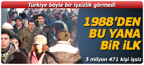 Türkiye böyle bir işsizlik görmedi