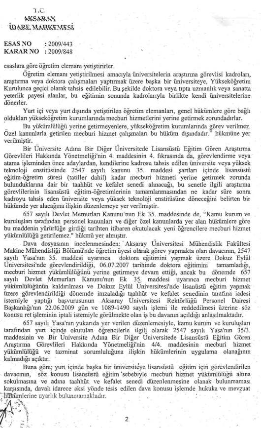 Yardımcı Doçent, mecburi hizmet davasını kazandı