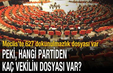 Meclis'te 627 dokunulmazlık dosyası var