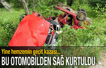 Bu otomobilden sağ kurtuldu