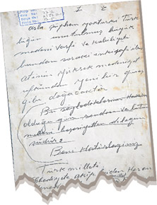 El yazısıyla 10. Yıl Nutku