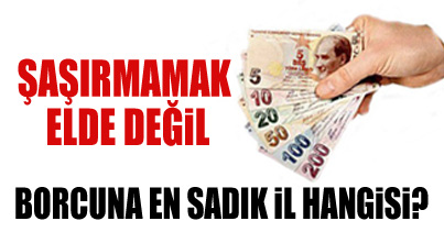 Borcuna en sadık il Tunceli...