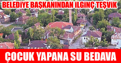 Çocuk yapana su bedava