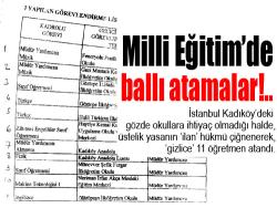 MİLLİ EĞİTİMDE BALLI ATAMALAR