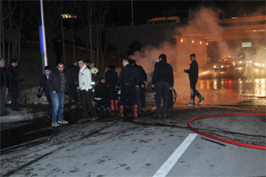 LPG'li araçta sigara içmek istedi