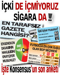 İçki de içmiyoruz sigara da!