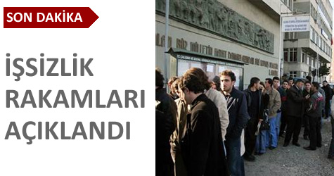 İŞSİZLİK RAKAMLARI AÇIKLANDI