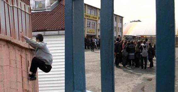 Müdür öğrencileri okula kilitledi