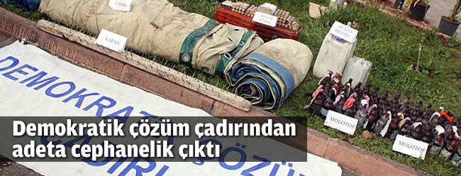 İşte demokratik çözüm çadırından çıkan malzemeler