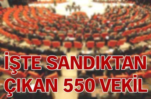 İşte 550 milletvekilimiz