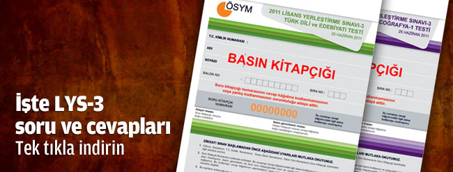 İşte LYS-3 soru ve cevapları