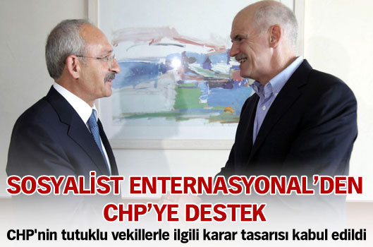 Sosyalist Enternasyonal'den CHP'ye destek