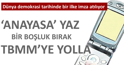 Anayasa için SMS ile görüş alınacak