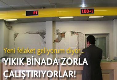 Çalışanlar çökme tehlikesi bulunan binalarda çalışmaya zorlanıyor