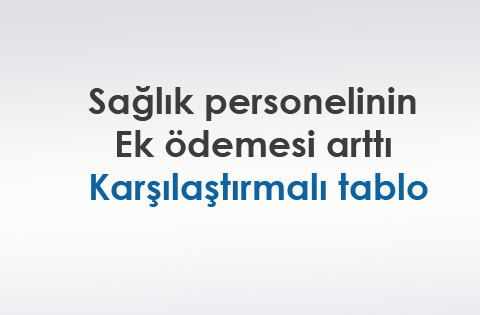Sağlık personelinin ek ödemesi arttı/ Karşılaştırmalı tablo