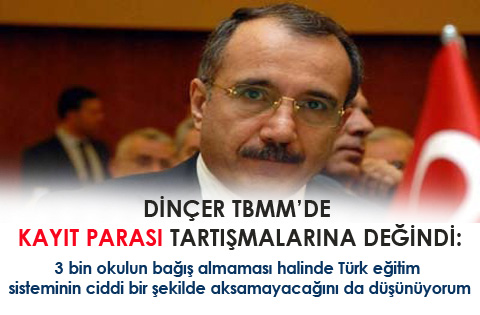Dinçer TBMM'de "Kayıt Parası" tartışmalarına değindi