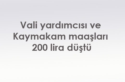 Vali yardımcısı ve kaymakam maaşları 200 lira düştü