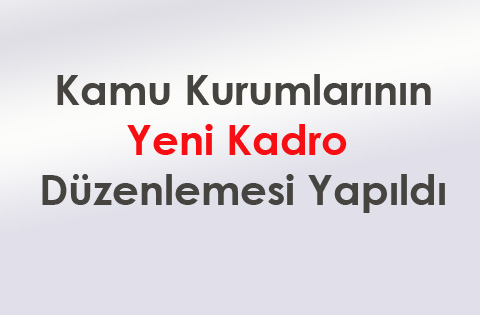 Kamu Kurumlarının Yeni Kadro Düzenlemesi Yapıldı