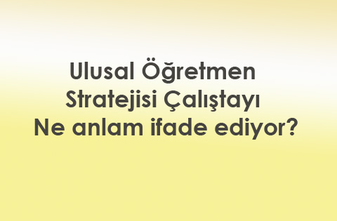 Ulusal Öğretmen Stratejisi Çalıştayı ne anlam ifade ediyor?