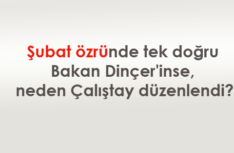Şubat özründe tek doğru Bakan Dinçer'inse, neden Çalıştay düzenlendi?