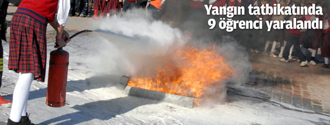 Yangın tatbikatında 9 öğrenci yaralandı