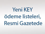 Yeni KEY ödeme listeleri, Resmi Gazetede