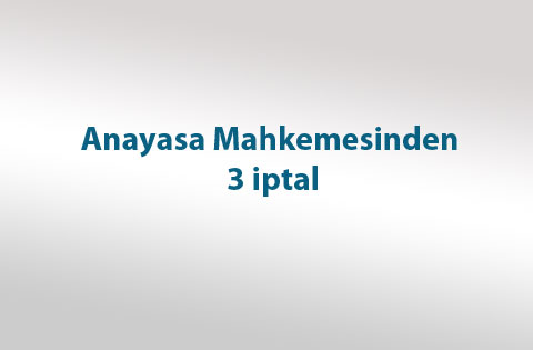 Anayasa Mahkemesinden 3 iptal