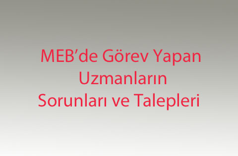 MEB'de Görev Yapan Uzmanların Sorunları ve Talepleri