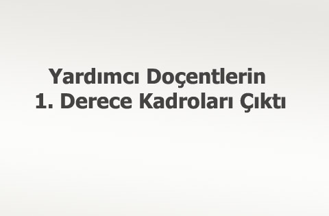 Yardımcı Doçentlerin 1. Derece Kadroları Çıktı