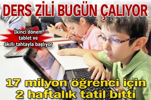 Ders zili bugün çalıyor