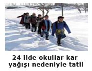 24 ilde okullar kar yağışı nedeniyle tatil