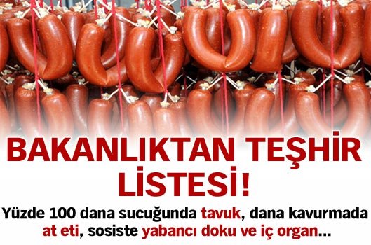 Bakanlıktan teşhir listesi!