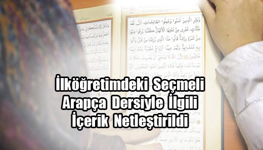 İlköğretimdeki seçmeli Arapça dersiyle ilgili içerik netleştirildi