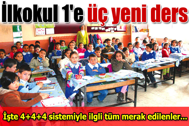 İlkokul 1'e 3 yeni ders