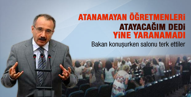 Bakan konuşurken öğretmenler salonu terk etti